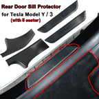 Front & Rear Door Sill Guards For Tesla Model Y ABS Inner Protector Cover Plate Trim Anti-Dirty Bumper Welcome Pedal Kick Pad