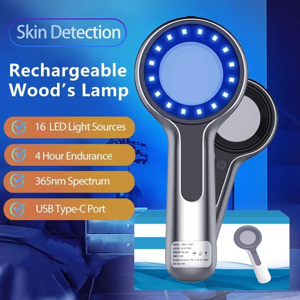 Woods Lamp Skin Analyzer For Skin 16leds UV 365nm Magnifying For Beauty Facial Testing Light Skin Analysis Detection Skin Care