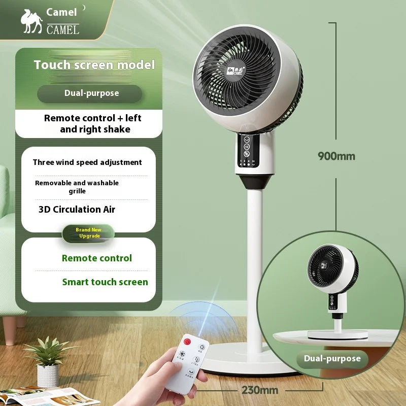 Circulation Quiet Powerful Floor Fan with Remote Control Adjustable He