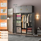 New Simple Wardrobe Clothes Assembly Plastic Collapsible Sturdy Dustproof Cabinets Dressers Cube Storage Locke Closet Furniture