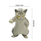Cat Figurine 6pcs Cute Cat Toy Ornaments Tiny Desktop Display For Living Room Study Room Bathroom Children's Room Dining Room