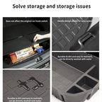 Front & Rear Trunk Storage Box For Tesla Model Y 2024 Double-Deck Luggage Frunk Organizer Box Dustproof Cargo Multi-functional