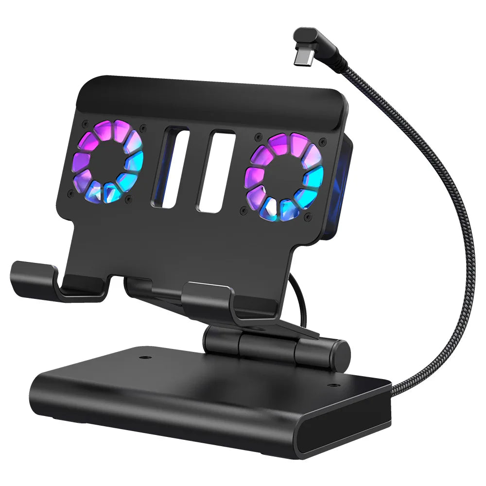 Game Console Dock Adjustable Height Dock Bracket with Hdmi 4K 60Hz 6 In 1 Rgb Dual Fans Docking Station for Rog Ally Steamdeck