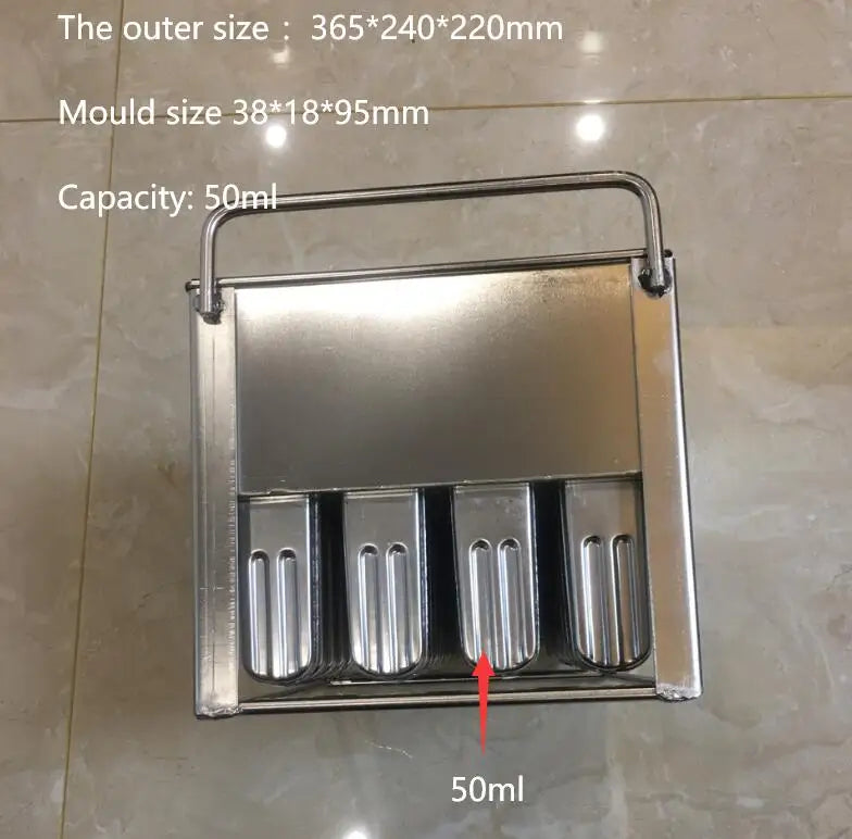 40pcs Stainless Steel Popsicle Mould Ice Lolly Mold For Popsicle Machine Fruit Shape DIY Ice Cream Molds With Sticks Holder
