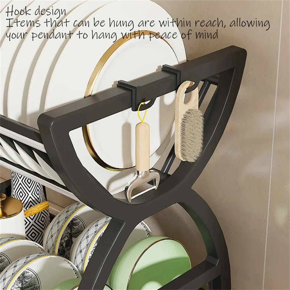 Durable Multifunctional Kitchen Drain Storage Organizer, Household Bowl Dish Chopstick Storage Box for Kitchen Countertop Use