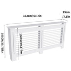 High Radiator Cover Modern Slatted Vertical Radiator Cover MDF Cabinet High Radiators Shelf for Bedroom Living Room Radiators