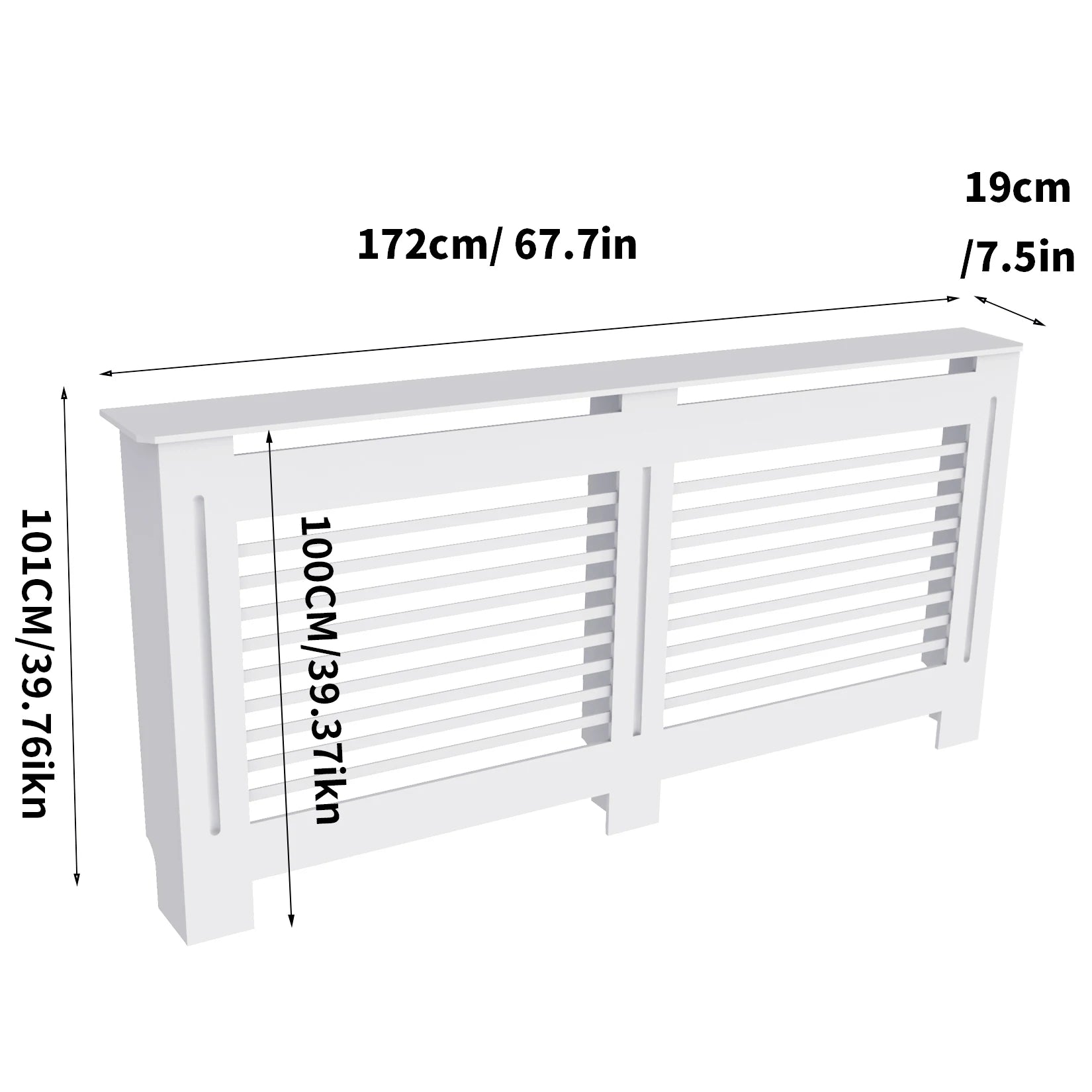 High Radiator Cover Modern Slatted Vertical Radiator Cover MDF Cabinet High Radiators Shelf for Bedroom Living Room Radiators