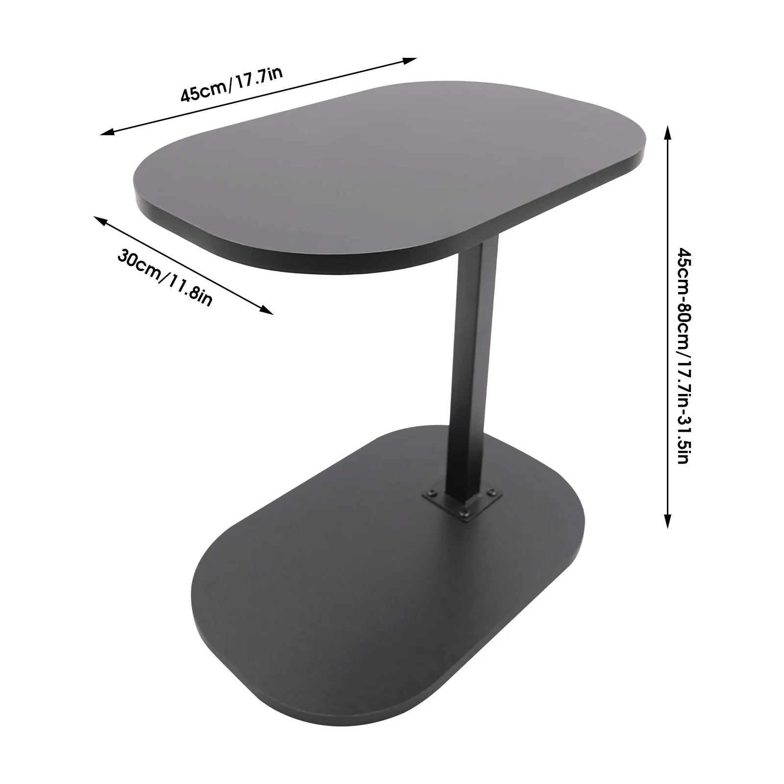 C-shaped Side Table, Small Coffee Table, Height Adjustable Side Table