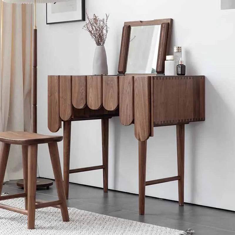 brown stool luxury dresser eithe bedroom girl Large Wooden Hotel Dressing Table Storage Makeup Schminktisch Bedroom Furniture