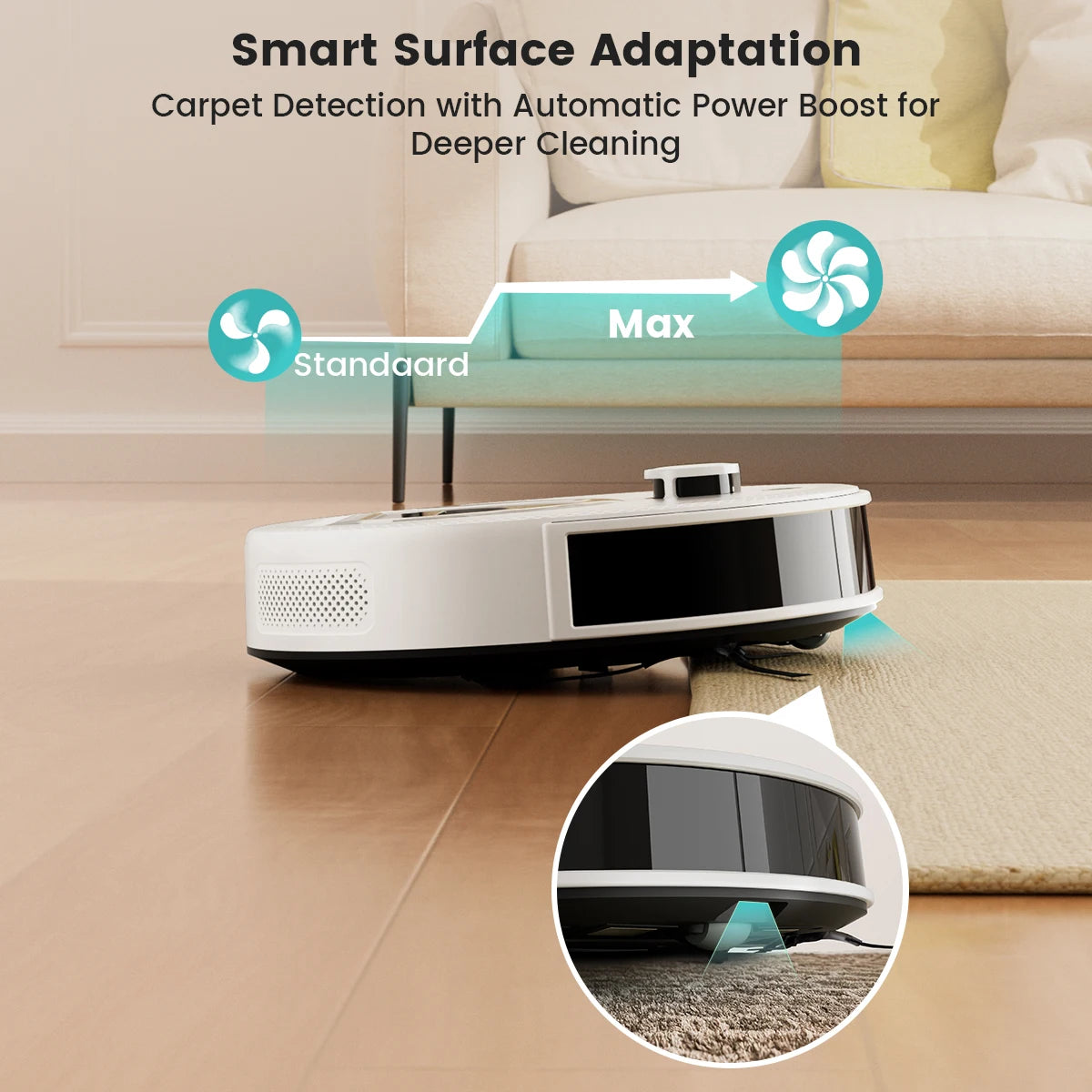 Lefant M330S Robot Vacuum Cleaner 3 in 1, 5000Pa Suction, DToF Navigation, Mapping, Virtual Zones, Obstacle Avoidance PSD, 150min, Connected by Alexa/APP/WiFi