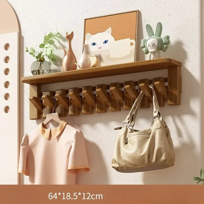 Solid Wood Modern Nordic Creative Wall Clothes Hanger Luxury Living Room Bedroom Clothes Racks Household Storage Home Furniture