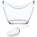 clear Bucket Multifunctional Drink Tub with Scoops Included Large Cooling Ice Bucket for Champagne Wine Beer Bar Supplies