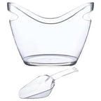 clear Bucket Multifunctional Drink Tub with Scoops Included Large Cooling Ice Bucket for Champagne Wine Beer Bar Supplies