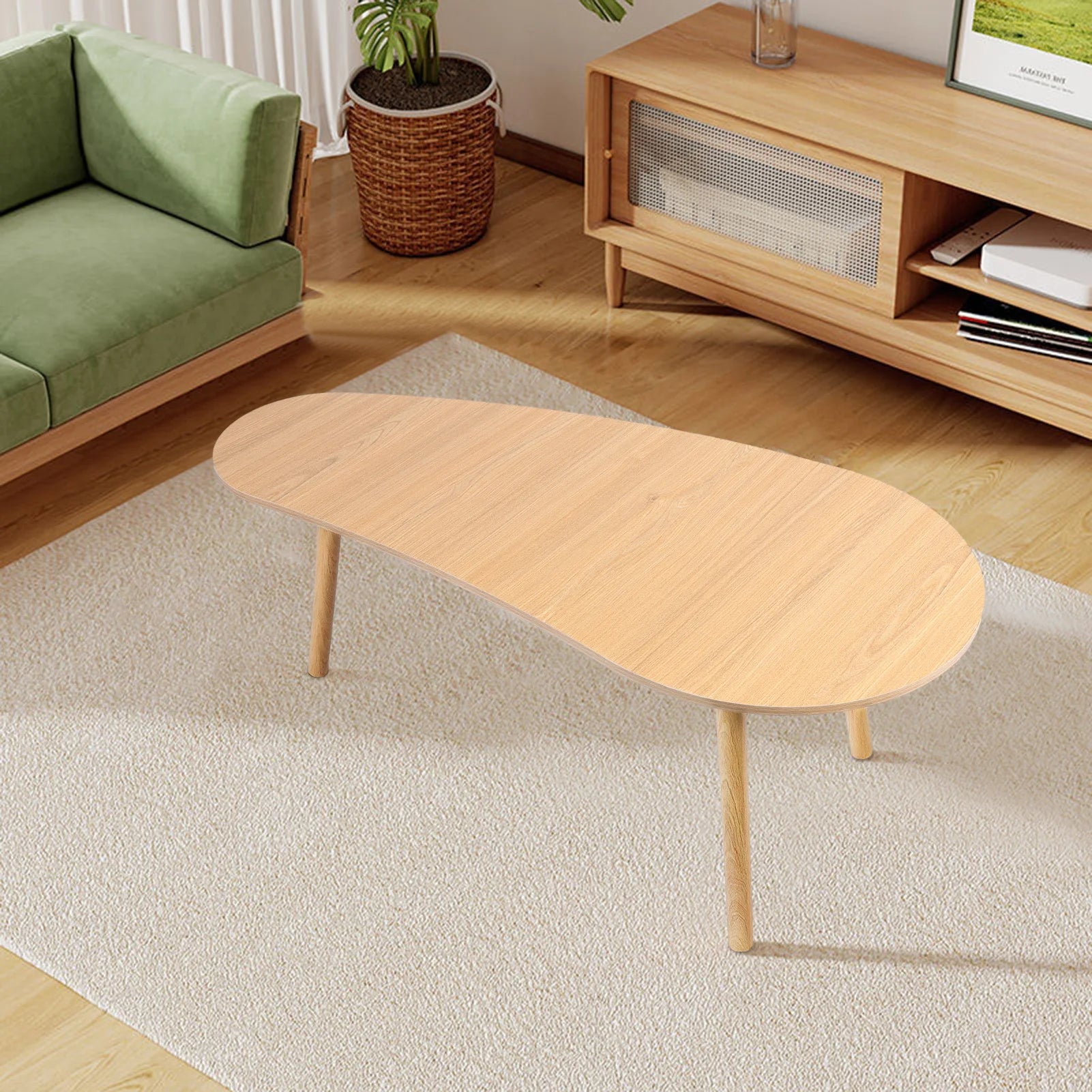 Tea table, small apartment, Nordic living room, modern minimalist cream style bedroom, simple rental house, small table