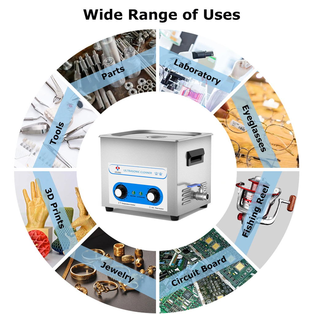 10L Ultrasonic Cleaner Heated Ultra Sonic Cleaner Machine With Timer 40kHz Ultrasound Bath for Carburetor Tools Parts