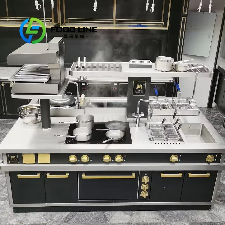 customize Smart Luxury Kitchen System High End Integrated Commercial Equipment for Hotel Restaurant Business