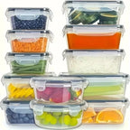8Pcs Set Includes 4 Clear Containers and 4 Snap Lids Airtight Food Storage Box Kitchen Fridge Organizer for Baking Camping