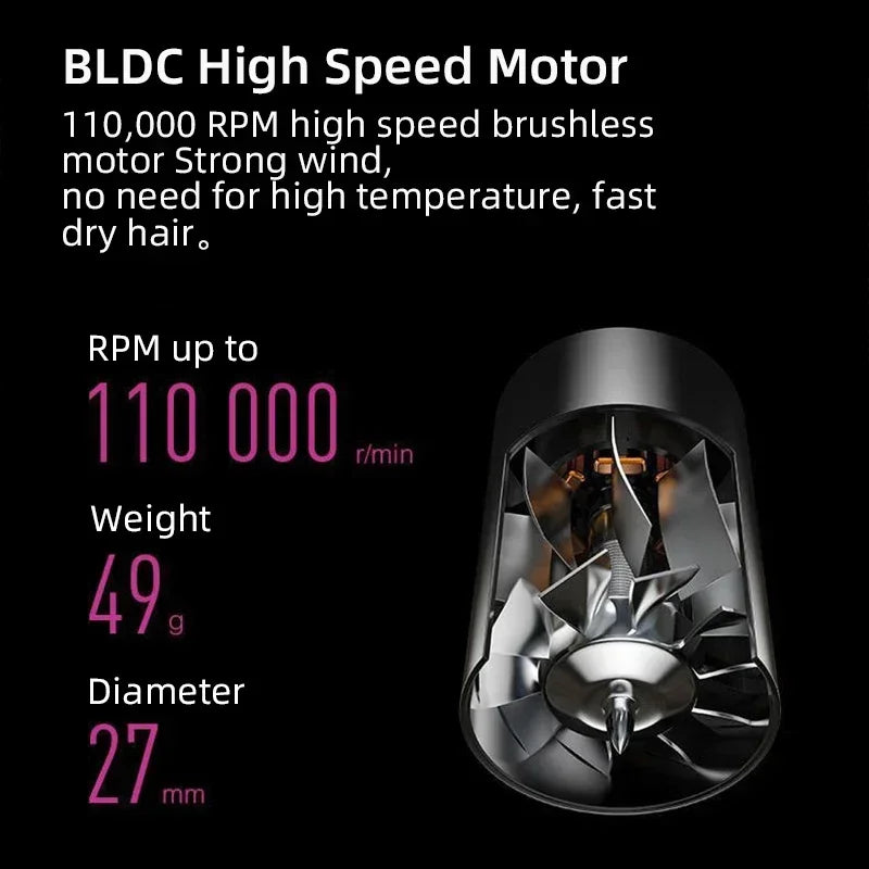 Professional negative ion hair dryer, high-speed constant temperature bladeless hair dryer home negative ion hair dryer