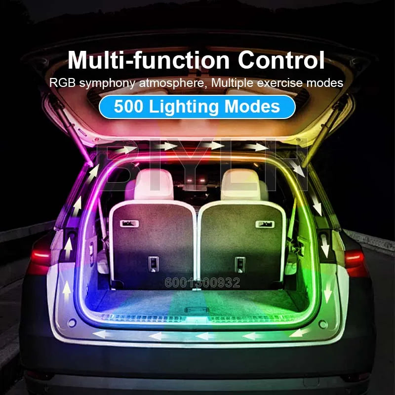 For Tesla Model Y 2021-2024 Frunk Brighten LED Strip APP Control RGB Flow Light Waterproof Flexible Trunk Silicone Interior Lamp