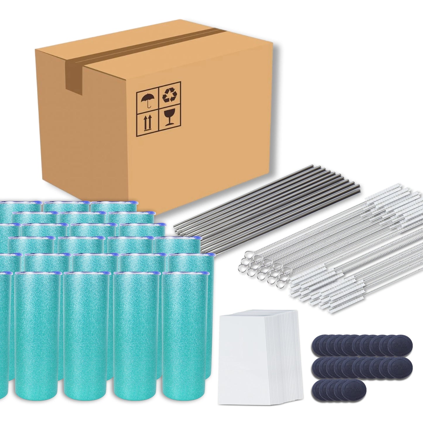 25pack US warehouse bulk 20oz 30oz Stainless Steel heat Printing Tumbler Double Wall Insulated straight Sublimation Tumbler