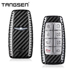 Carbon Fiber Car Key Case Cover Compatible For Genesis G70 G80 G90 GV70 GV80 GV90 Smart Remote Shell Auto