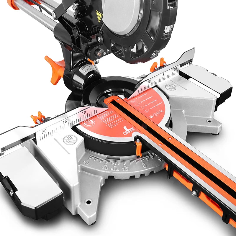 HASPOWER 8 Inch 210mm Sliding Miter Saw Single Bevel With Laser LED Light Electric Power Tool Cutting Machine