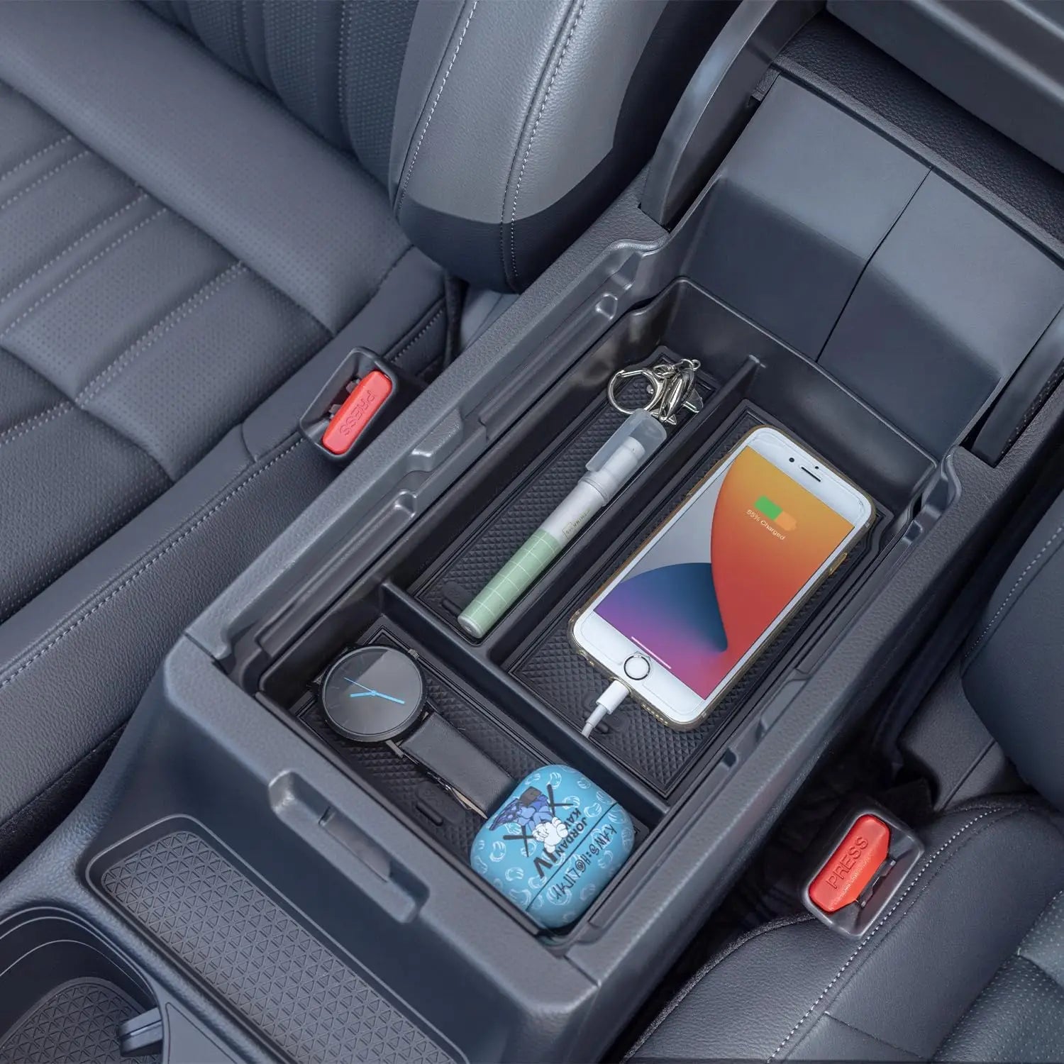 Center Console Organizer Compatible with Honda CRV 2023 2024 Accessories CR-V Hybrid Sport Armrest Tray Divider Storage Box