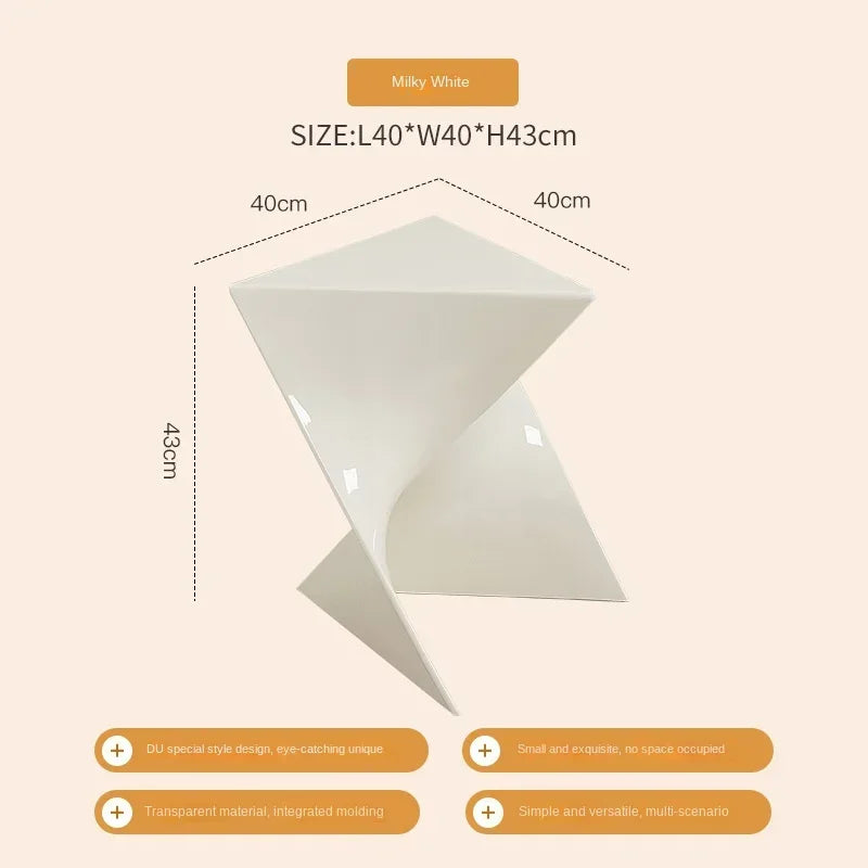 Acrylic Living Room Transparent Geometric Coffee Table Small Unit Minimalist Bedside Table Designer Lightning Corner Table