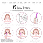 4pcs High Frequency Facial skin care wand device Acne Treatment Tool HF Hair Care Device Professional Kit with gift Box
