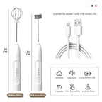 2-in-1 Kitchen Items USB Charging Electric Egg Beater Mini Blender Kitchens Accessories Mixer Household Gadgets Double Head Bar