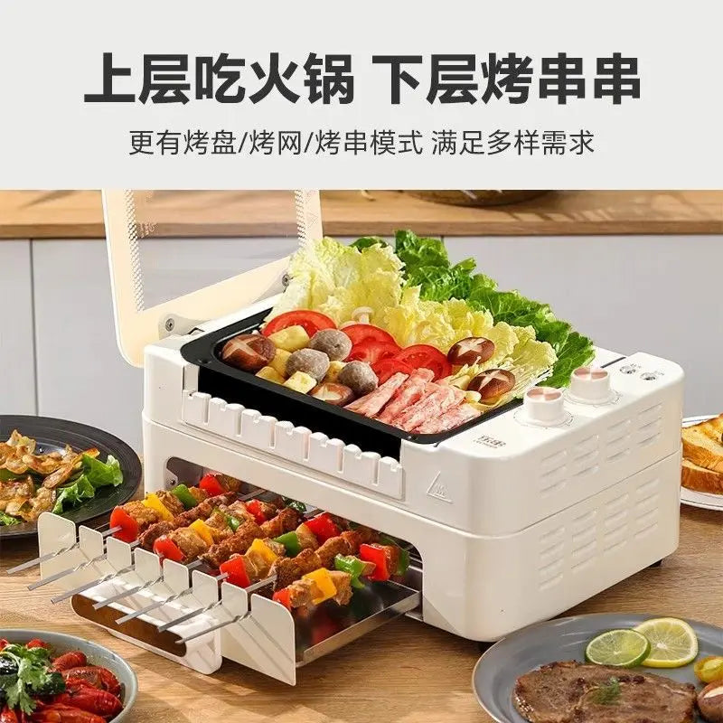 Multi-function Electric Grill for Party Kitchen Cooking\Baking\BBQ Smart 2 in 1 BBQ Grill Machine