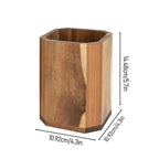 Kitchen Utensil Organizer Wooden Utensil Holder Wood Utensil Holder Rotating Countertop Organizer with Non-slip for Spatulas