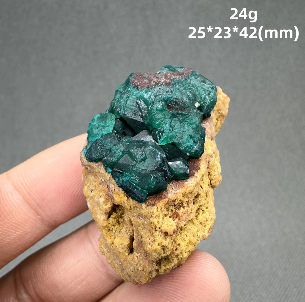Natural Congo green Dioptase Mineral specimen + healing quartz crystals and stones rock gemstone