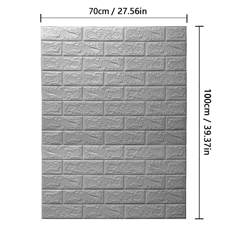 70cmx1/2/3/5/10m Brick Pattern Wall Sticker Decoration PVC 3d Wallpaper Waterproof Wall Sticker for Children's Room Home Bedroom