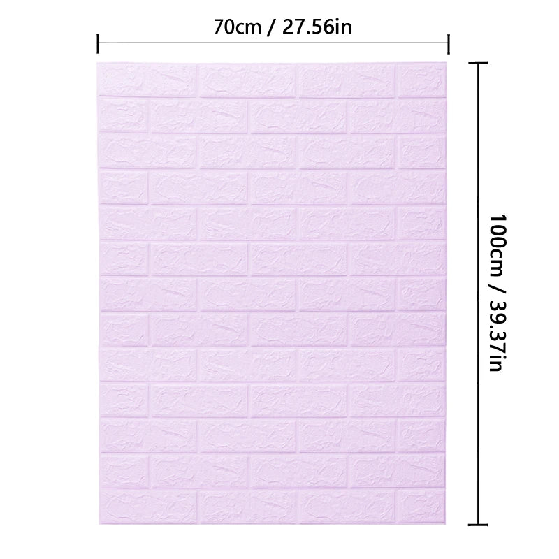70cmx1/2/3/5/10m Brick Pattern Wall Sticker Decoration PVC 3d Wallpaper Waterproof Wall Sticker for Children's Room Home Bedroom