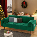 56" Velvet Loveseat Sofa, Modern Comfortable Sofa Loveseat Small Sofa Couch with Side Storage Pockect