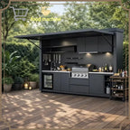 Customized Premium Complete Outdoor BBQ Island Kitchen with Grill Sink Full Appliances Waterproof Outdoor Cooking Station