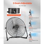 VEVOR Floor Fans 3 Speeds High Velocity Heavy Duty Industrial Fan 4800