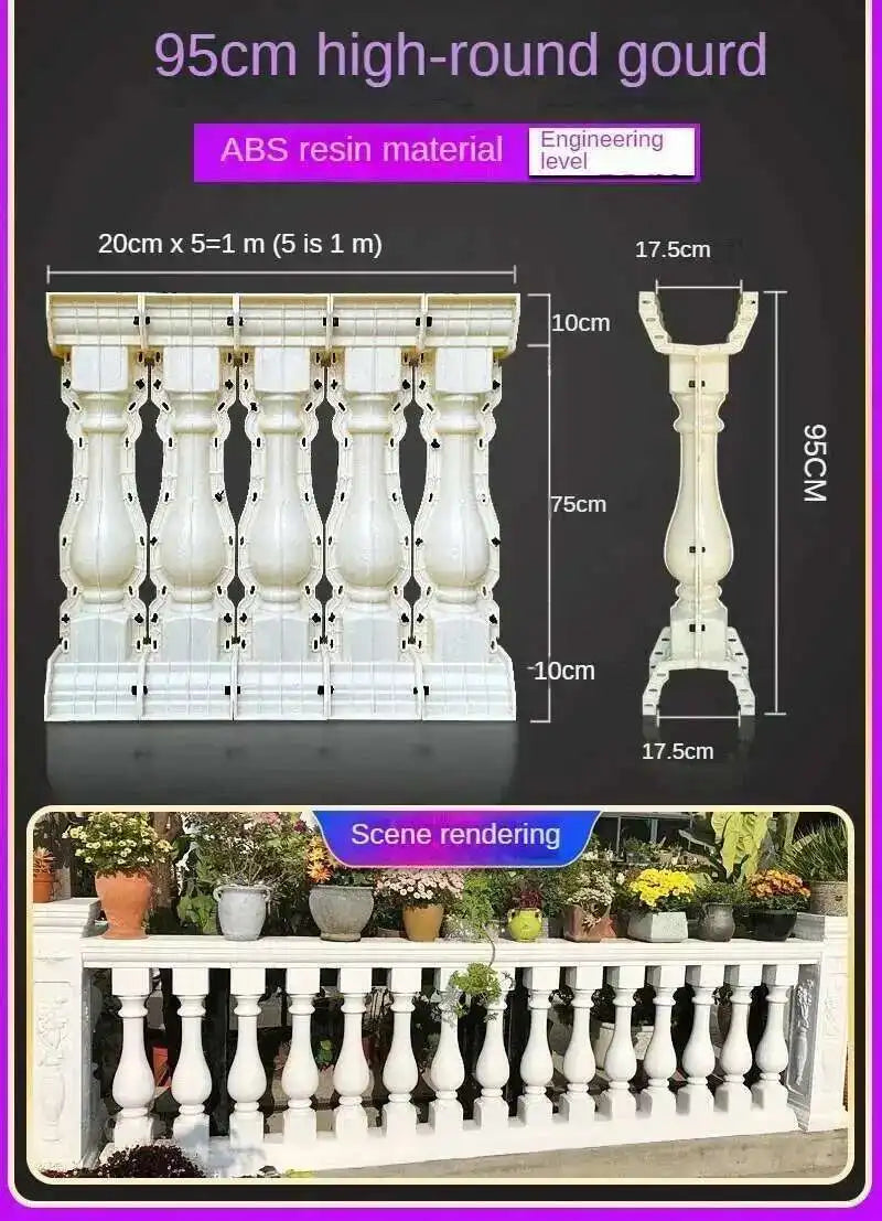 Home Garden Balcony Guardrail Vase Column Roman Column Molds Modern Cement Railing Building Mold European Villa Fence Handrail