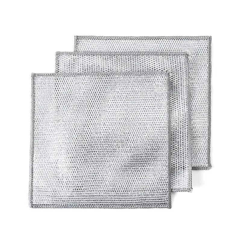 Kitchen Steel Wire Scrubber Oil Repellent Dish Washing Cloth Reusable Pot Friendly Cleaning Scourer Pad