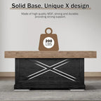 Coffee Table For Living Room Wood Farmhouse Style Center Table 39 H Rec Rustic Cocktail Table, Easy Assembly Home Office Accent