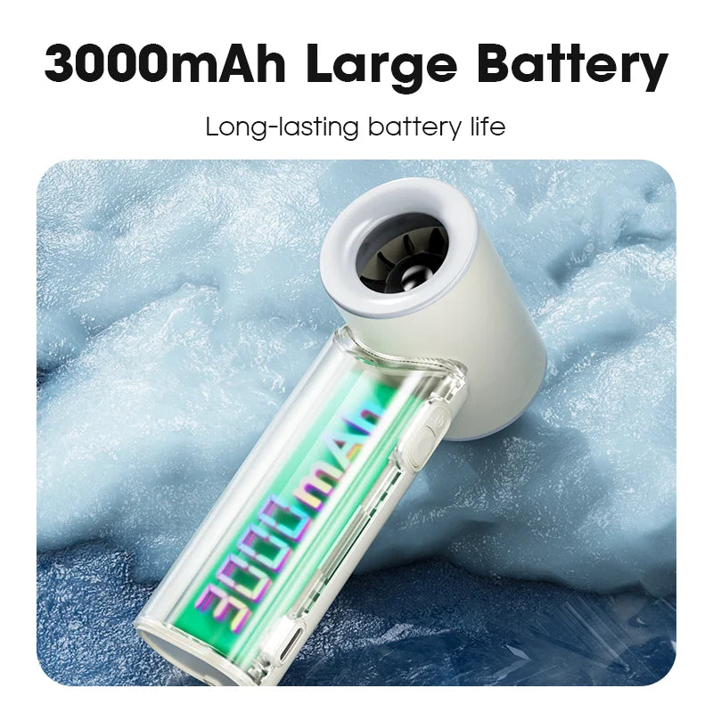Handheld Turbo Fan Portable Strong Wind Adjustable 5 Speeds 3000mAh US