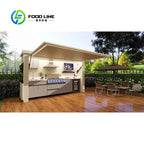 Customized Outdoor Kitchen Sink Station Luxury 304 Stainless Steel with Storage Cabinet and Built In Insulated Cooler Unit