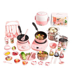 Trendy Mini Real Cooking Kitchen Set Food Grade Safe Small Cooking Utensils Kit Real Cookable Play Toy For Girls Birthday Gift