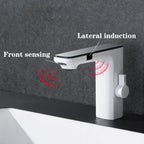 White Smart Dual Sensor Basin Faucet - Hot/Cold Deck Mount