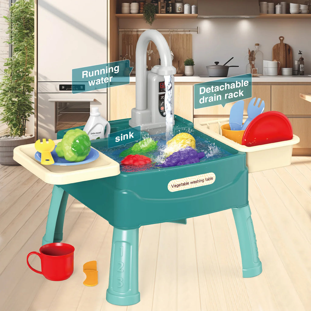 Kids Kitchen Play Sink Toy Set Kitchen Play Sink with Running Water Role Play Housework Early Educational Toy Gift for Boy Girl