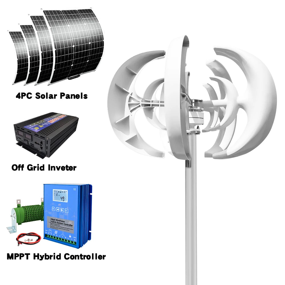 Rapid Delivery Of 5000W 24V 48V Vertical Wind Turbine Household Low Noise And Efficient Solar Cell System in Poland