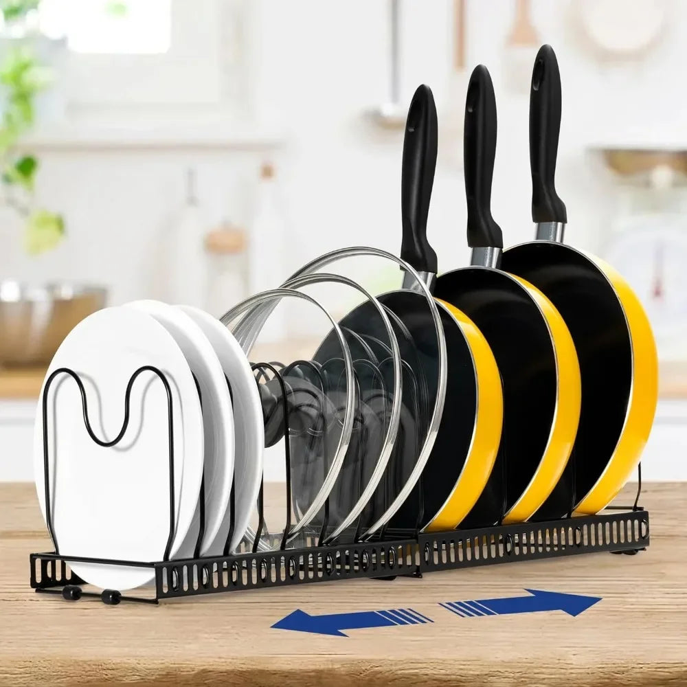2-Pack Expandable Pot Lid & Pan Organizer Rack