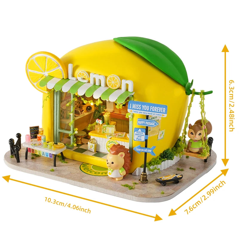 New DIY Doll House Wooden Miniature Kit Furniture Dollhouse Furnitures Set Handmade Model Assembly Toys Case  Birthday Gifts