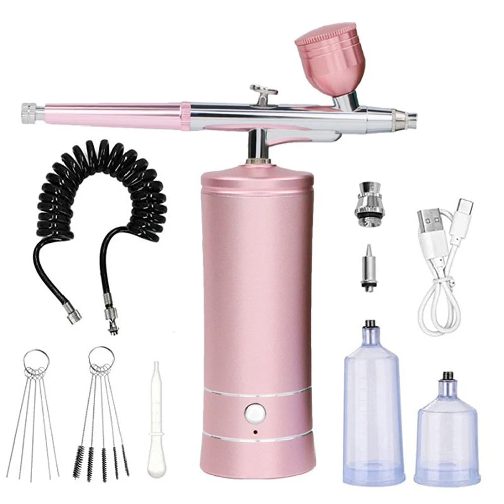 Airbrush Nail With Compressor Portable Air Brush Nails Compressor For Nail Art Paint Model Painting Crafts Wireless Spray Gun